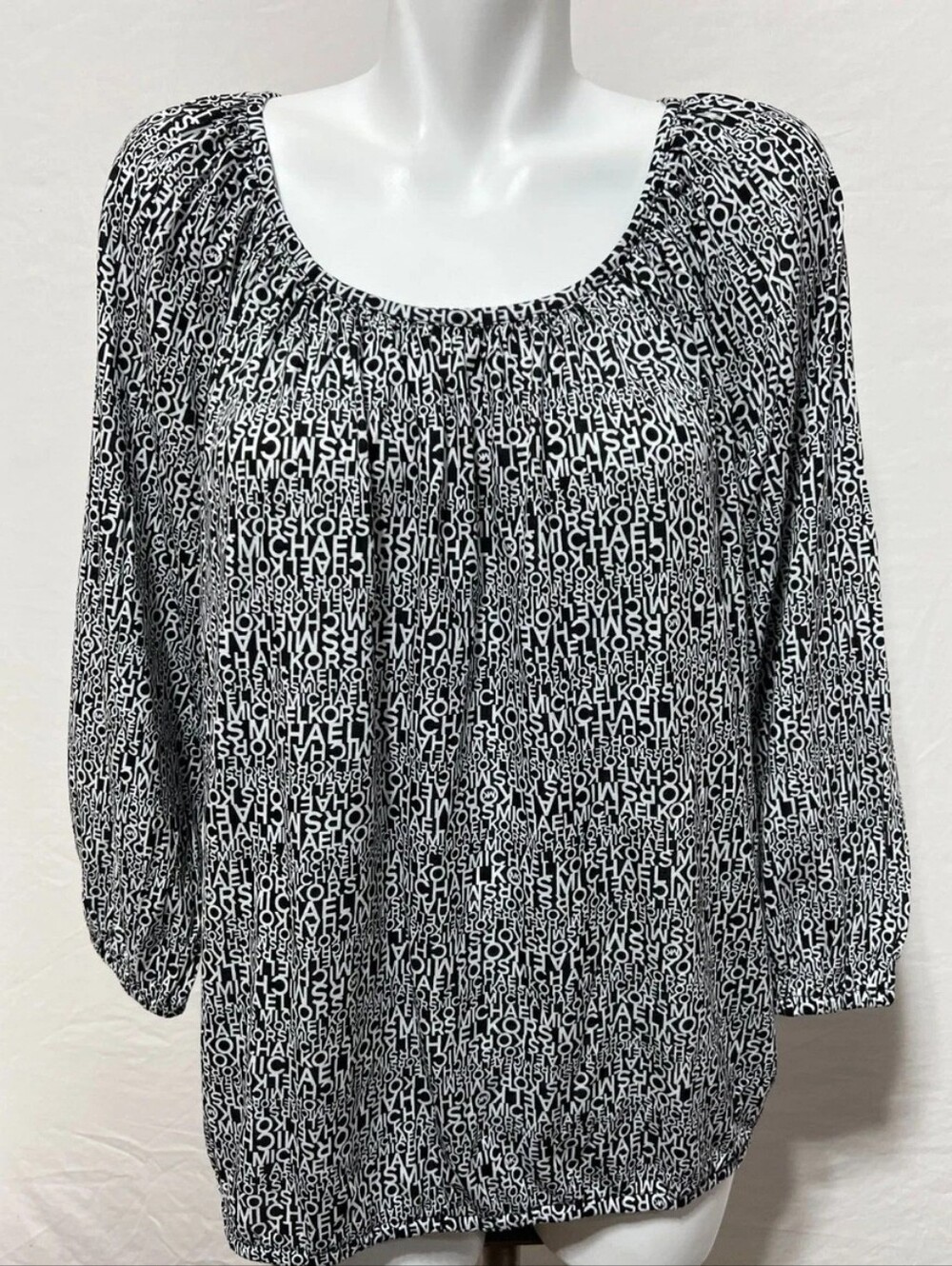 MICHAEL MICHAEL KORS Monogram Logo Blouse - Size L